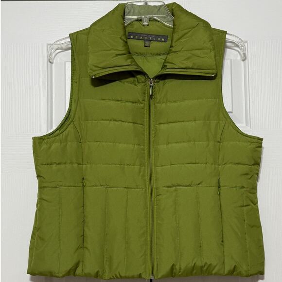 Women's Kenneth Cole Reaction Chartreuse Green Puffer Vest, Size XL - Picture 1 of 6